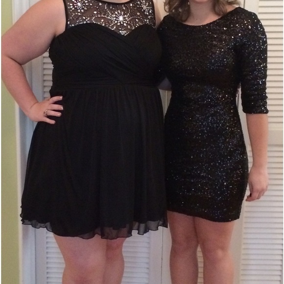 RUBY ROX Small Short Black Sequin Dress Y2K Homecoming Prom Wedding Bling Gothic - Picture 8 of 11